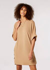 Soft Touch Batwing Mini Dress , Stone, large