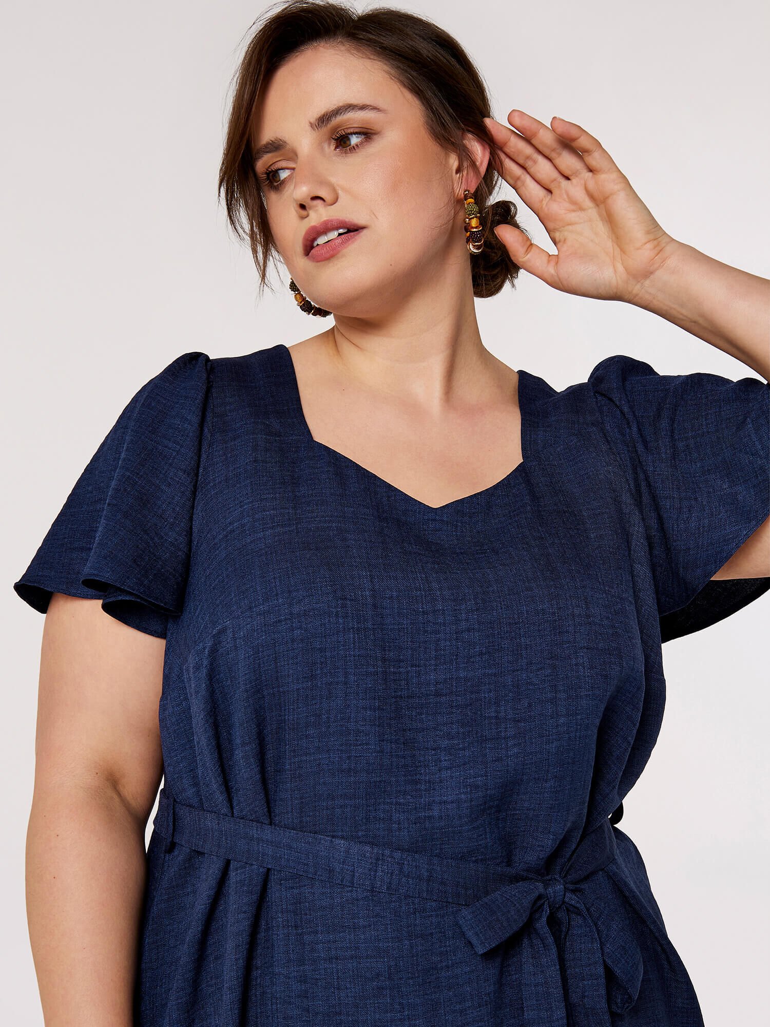 Plus size clearance denim skater dress