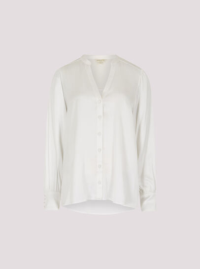 Balloon Sleeve Satin Blouse