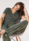 Metallic Plisse Wrap Jumpsuit, Green, large