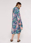 High-Low Tropical Mini Dress, Pink, large
