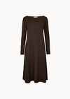 Textured Jersey Midi Dress, Brown, large