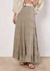 Tiered Maxi Skirt, Stone, large