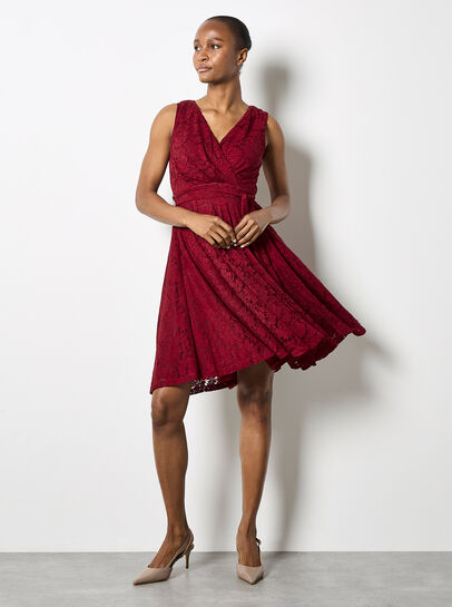 Floral Lace Fit And Flare Mini Dress
