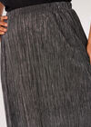 Lurex Plisse Midi Skirt, Light Grey / Silver, large