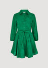 Tropical Embroidered Shirt Mini Dress, Green, large