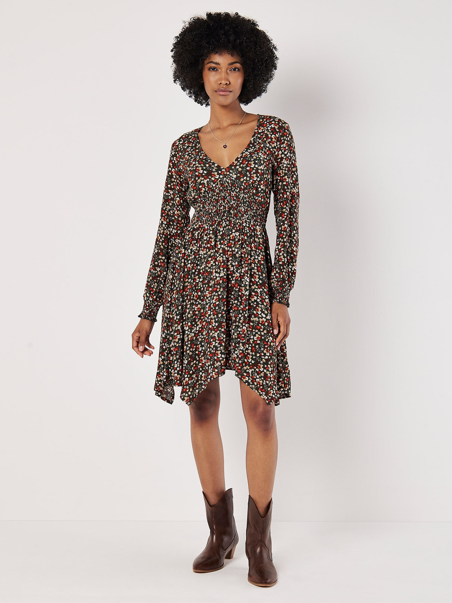 Smocked mini dress cheap