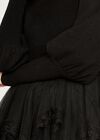 Mesh Skirt Jumper Dress, Black, large