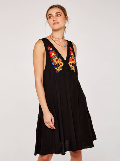 Embroidered Bloom Swing Dress