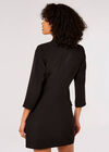 Double-Breasted Blazer Mini Dress, Black, large