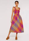 Plaid Midi Dress, Pink, large