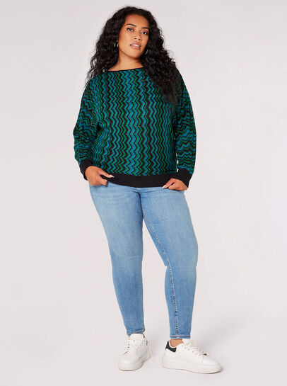 Curve Chevron Knit Jumper