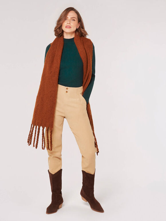 Gold Button Ribbed Jumper, Green, large