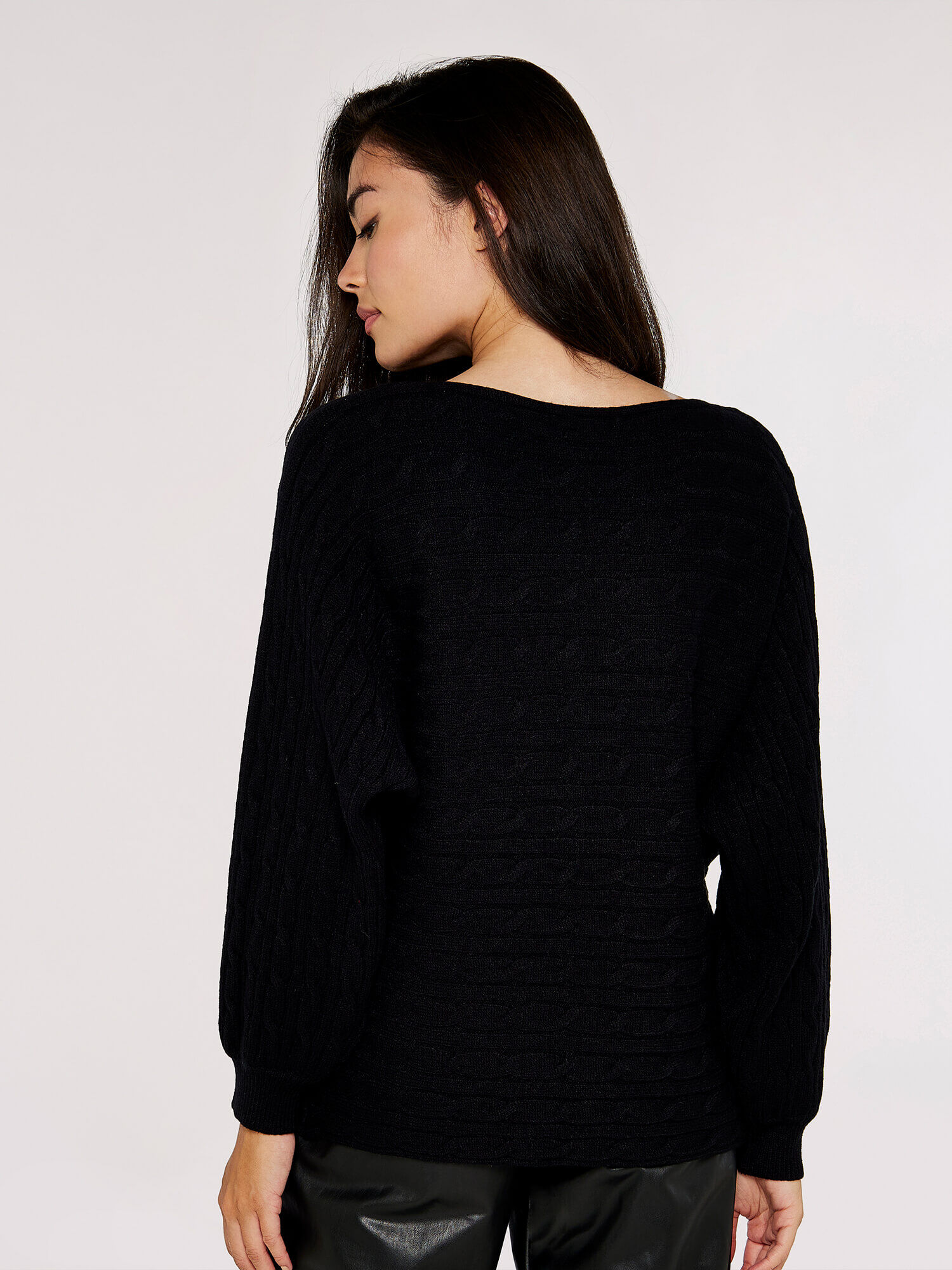 Stripe Knit Batwing Jumper Apricot Clothing