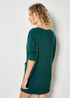 Ribbed Knit Cocoon Mini Dress, Green, large