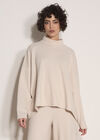 Waffle Jersey Knit Oversized Top, Stone, large