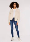 Fleece Cardigan, Stone, large