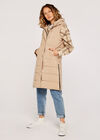 Longline Hooded Gilet, Stone, large