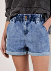 Denim Turn Up Shorts, Sky Blue, large