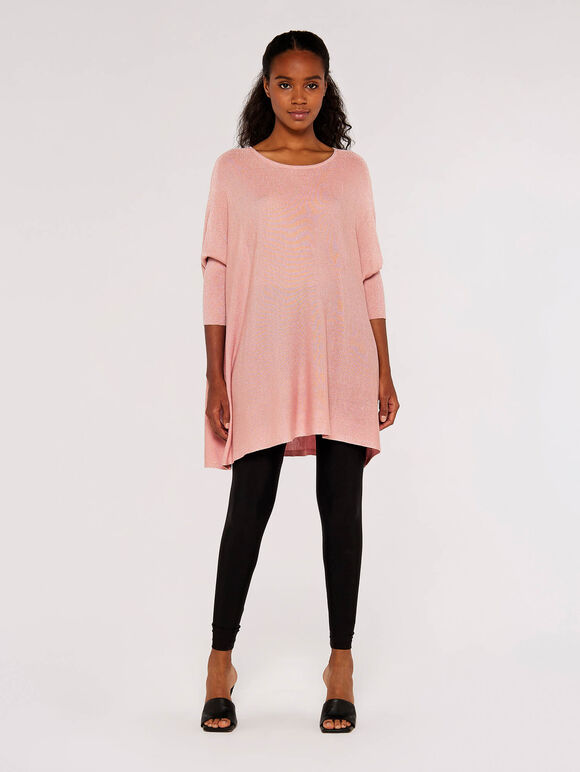 Lurex Long Sleeve Jumper, Pink, large