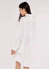Tencel Oversized Shirt Dress, White, large