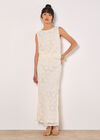 Crochet Lace Side Split Maxi Skirt, White, large