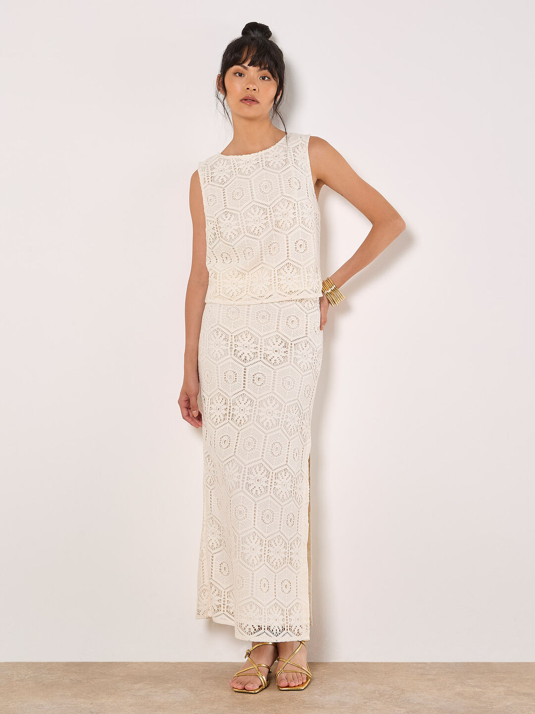 Image of White Crochet Lace Tile Co-ord