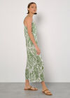 Leaf Print Wide Leg Jumpsuit, White, large