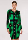 Diamond Print Mini Dress, Green, large