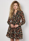 Floral Ruffle Chiffon Mini Dress, Green, large