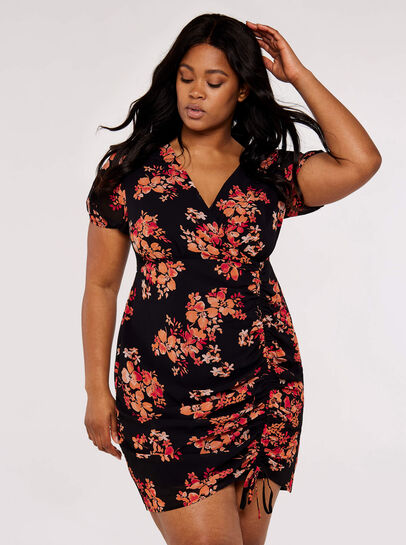 Curve Floral Ruch Dress