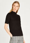 Soft Touch Half Sleeve Jumper, Black, large