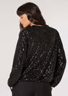 Sequins Bomber Jacket, Black, large