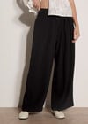 Wide-Leg Tailored Trousers, Black, large