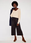 V Neck Ribbed Oversized Jumper, Stone, large