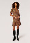 Ditsy Floral Wrap Mini Dress, Mustard, large