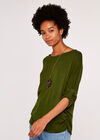 Ruched Side Top, Green, large