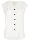 Sleeveless Utility Shirt, Cream, large