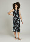 Ovacome Teal Floral Midi Dress, Teal, large