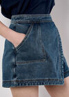 Denim Wrap Mini Skort, Blue, large