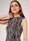 Lurex Swirls Sleeveless Top, Black, large