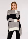 Statement Colourblock Waterfall Jumper, Grey, large