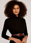 Roll Neck Jumper Dress, Black, large