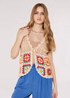Granny Squares Crochet Waistcoat, Stone, large
