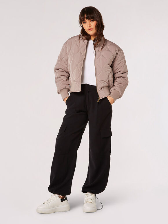 Soft Touch Twill Relaxed Cargo Trousers, Black, large