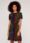 Floral Smock Dress, Black, large