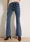 Lulu Burgundy Flare Jeans, Blue, large