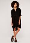 Shirt Dress, Black, large