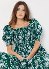 Rose Cotton Milkmaid Midaxi Dress, Green, large