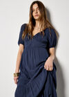Crinkle Tiered Maxi Dress, Navy, large